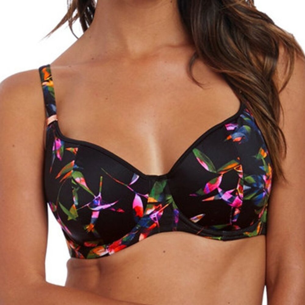 Fantasie 32H Palawan Black Padded Balcony Underwire Bikini Top